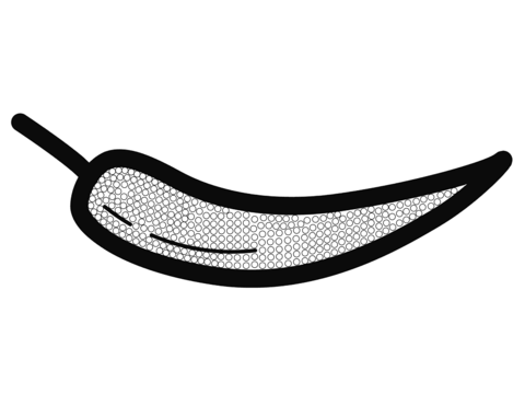 Simple Chili Pepper Dot Art Coloring Page